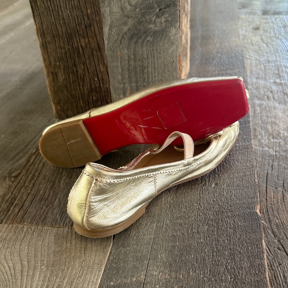 Christian Louboutin Gold Kids Dress Shoes
